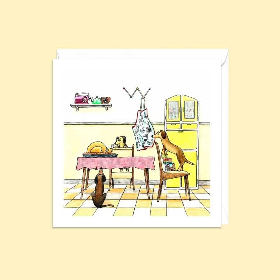 Dachshund Greeting Card: Hand Drawn Pencil Art for a Dog Lover's Birthday (230)