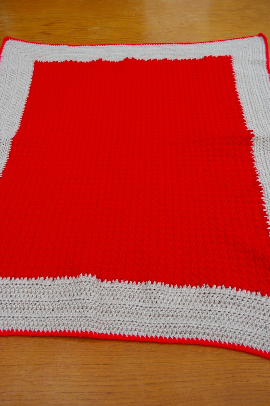 Baby Blanket crochet red and light brown