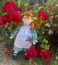 Rag Doll Charlotte, 14 Inch Handmade Rag Doll with Teddy Bear Pocket Friend  - Image 2