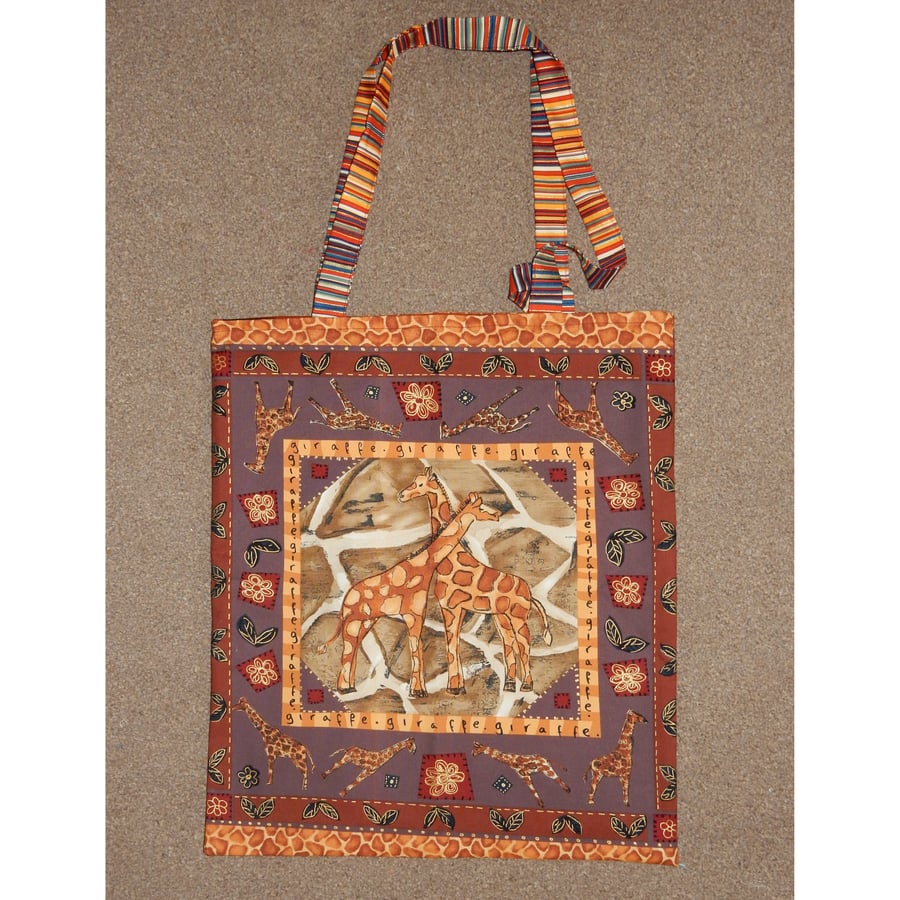 Large tote bag giraffes Folksy