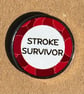 Stroke Survivor Pin Badge Red Awareness Stainless Steel 25 mm