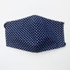 Navy Polka Dots Face Mask. Triple layered. 100 % Cotton Fabric.