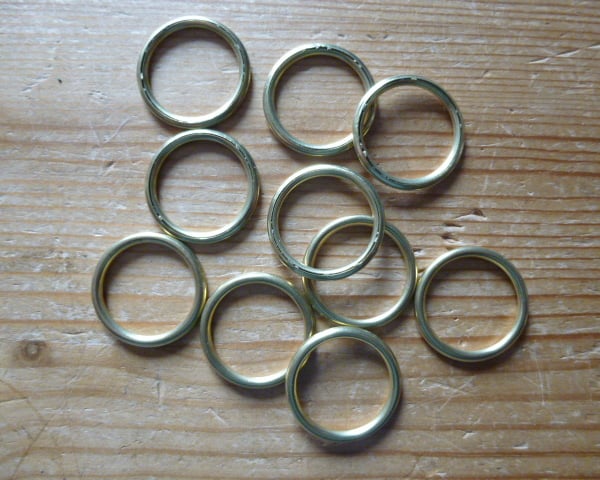 10 x 25 mm Hollow Brass Rings for Traditional Dorset Button Making