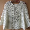 Crocheted Cream Lacy Poncho