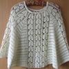 Crocheted Cream Lacy Poncho