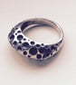 Chunky silver and oxidised bubble ring - Image 1