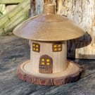 Quirky Hand crafted Wood turned Fairy Toadstool Cottage Incense Burner and cones