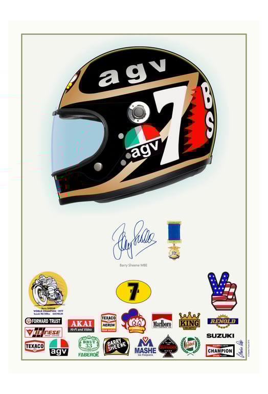 Barry Sheene - Helmet Art – A3 Art Print