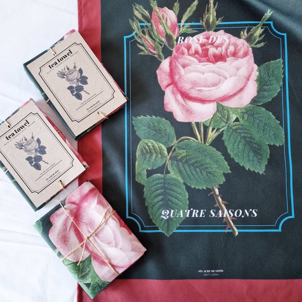 Rose Tea Towel in 100% cotton