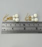 Dainty Mother of Pearl Earrings with Choice of Gold Plated Hooks. Ref:402 - Image 2