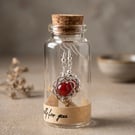 Red Carnelian Earrings in a Bottle,