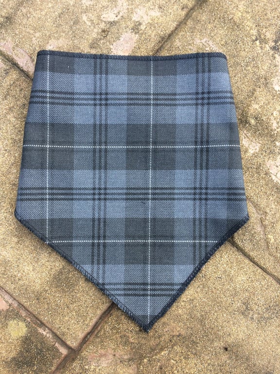 Bandana Bib Grey Granite Tartan, babies, children's