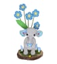 Crochet forget me not elephant sculpture. Elephant ornament.  Elephant gift. - Image 10