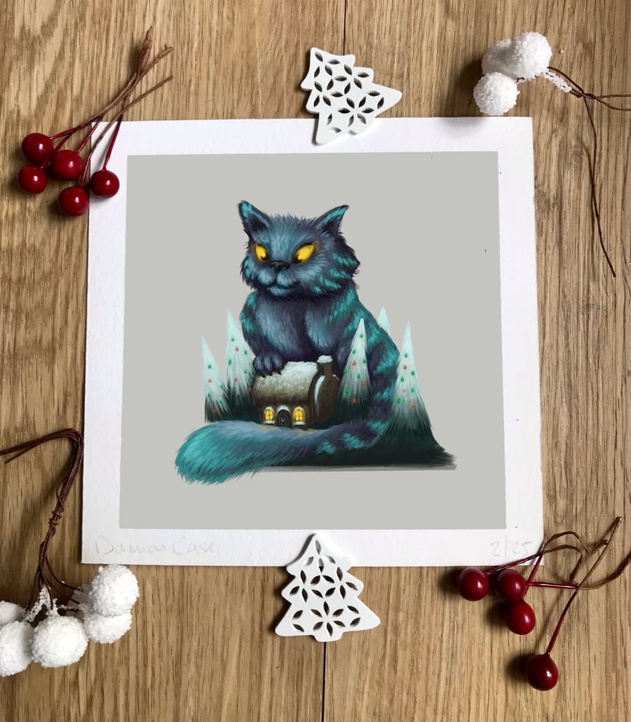 Yule Cat Art Print