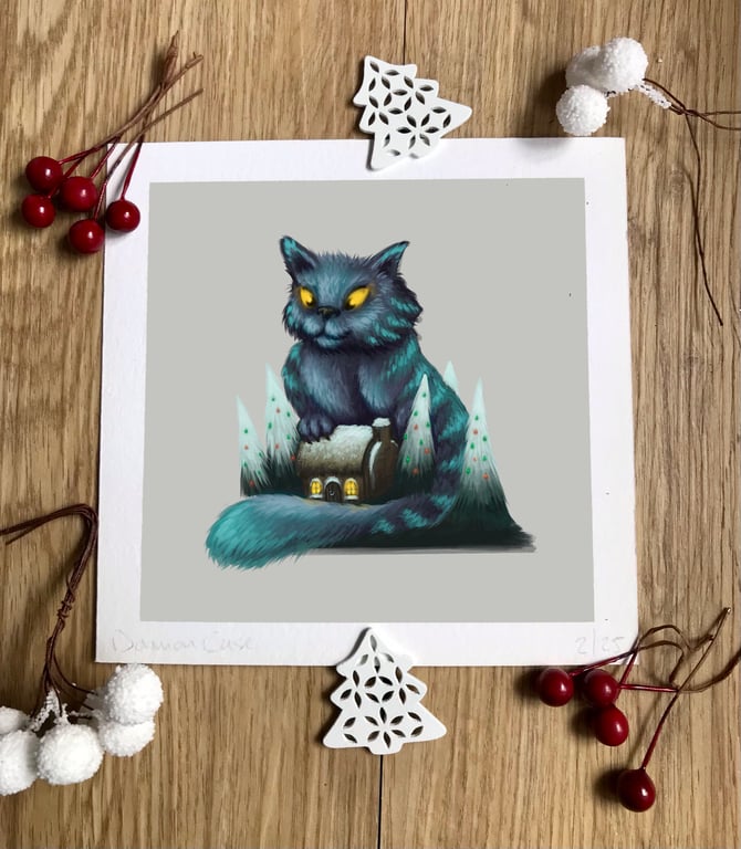 Yule Cat Art Print