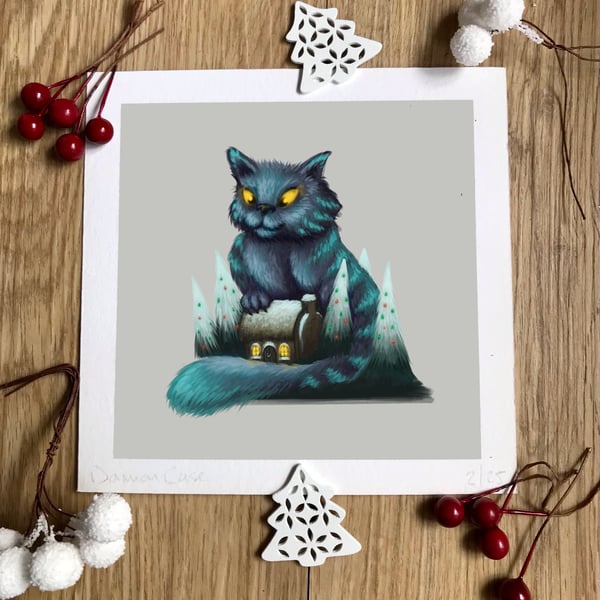 Yule Cat Art Print
