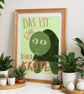German typography tortoise poster print A3