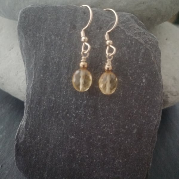 Citrine and Gold Earrings