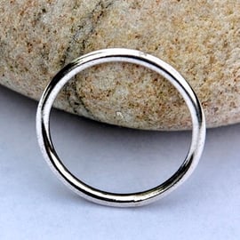 Classic Plain Round Sterling Silver Ring, size V,  Man's Ring