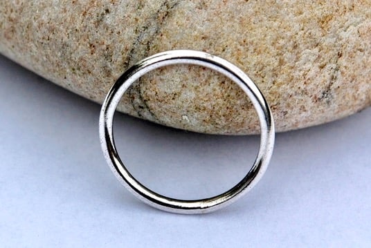 Classic Plain Round Sterling Silver Ring, size V,  Man's Ring