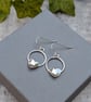 Sterling Silver Circle Earrings with Hammered Hearts - JBJ1108 - Image 4