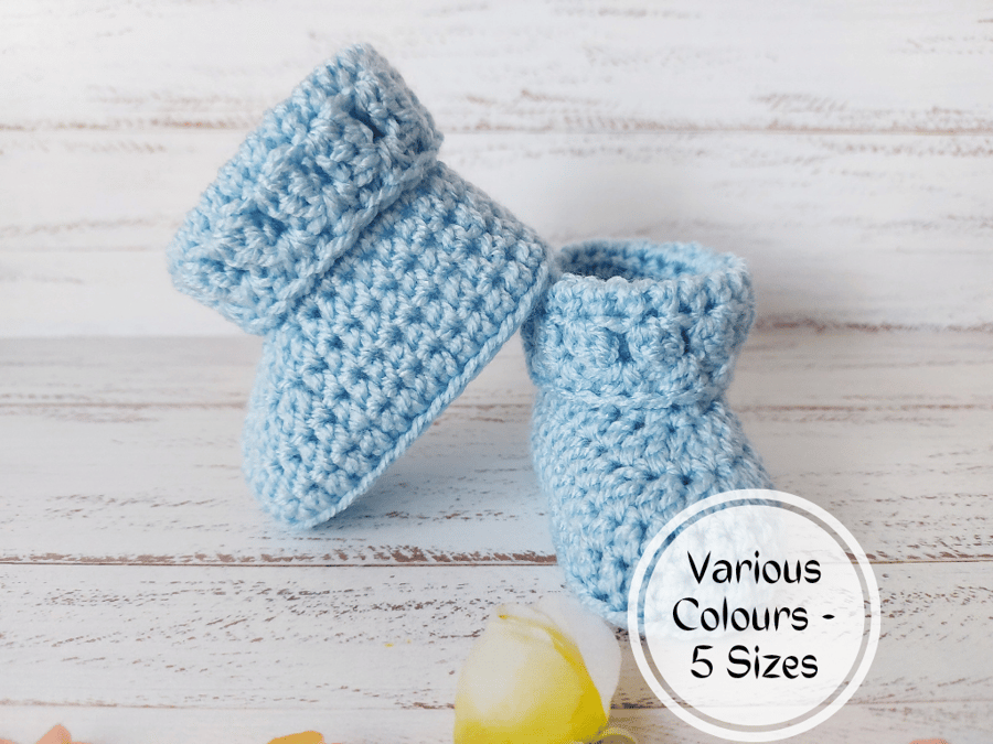 Crochet Baby Booties, Newborn Baby Shower Gift Idea