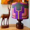 MOD Futuristic Pink Purple AZTEC Heals 60s 70s Vintage fabric Lampshade option