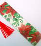 Christmas poinsettia floral wood decoupage bookmark with tassel - Image 3