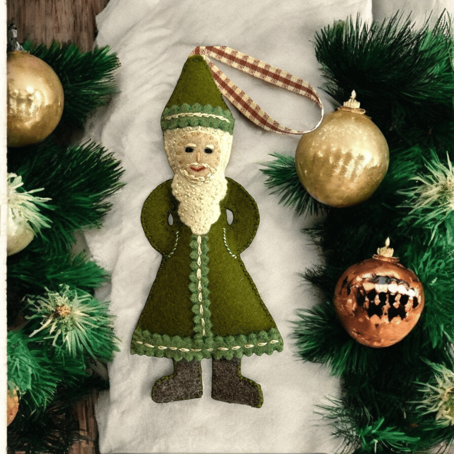 Father Christmas in a Green Santa Suit