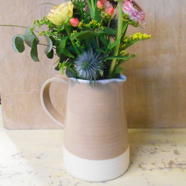 Jug classic Taupe grey Wheel thrown stoneware.