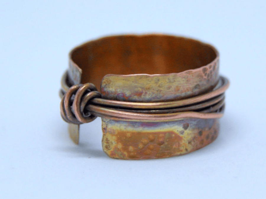 Pure Copper Ring, Love Knot Ring, Rustic Copper Jewellery