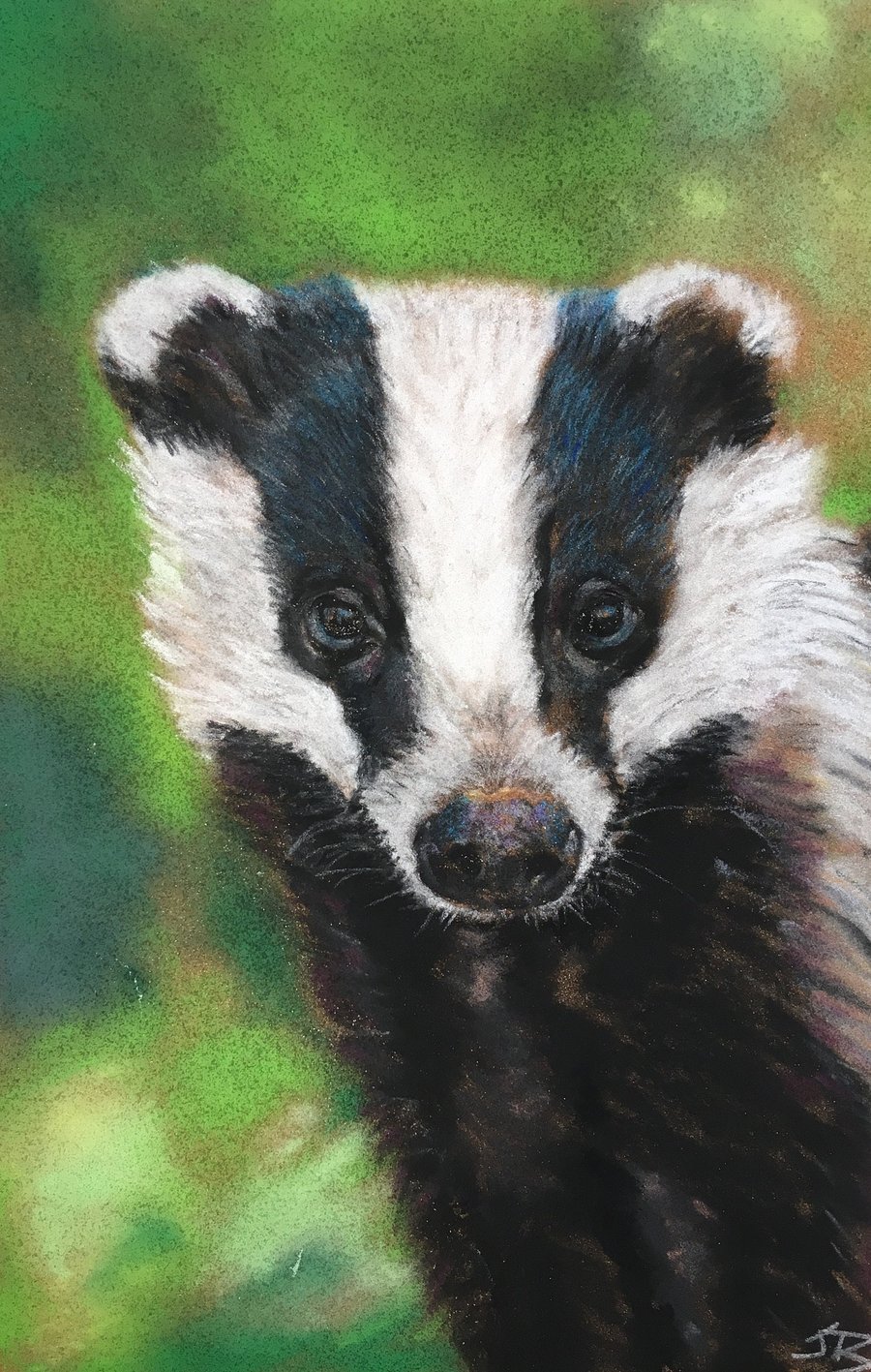 Characterful giclee print of 'Young Badger' painting