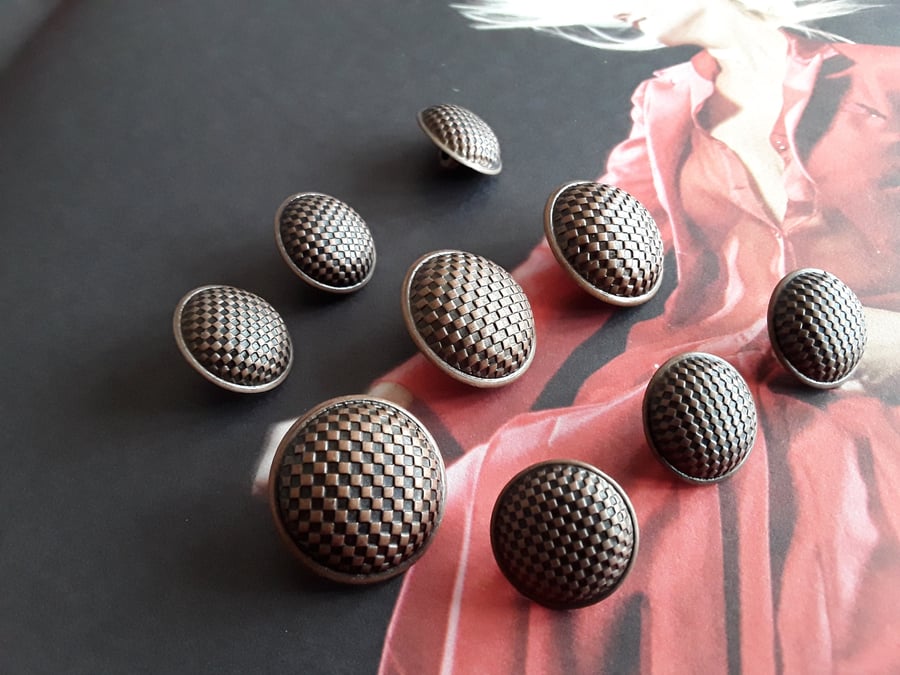 18mm and 23mm Vintage Italian designer Buttons Antique Brass