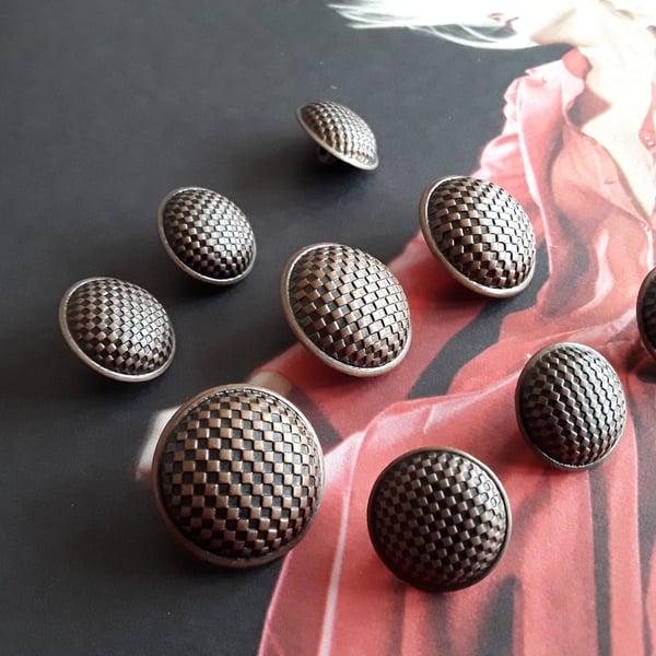 18mm and 23mm Vintage Italian designer Buttons Antique Brass