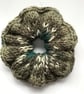 Hand Knitted Hair Scrunchie Bobble Bun Topper Handmade Accessories Teal Green - Image 5