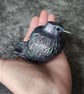 Baby Fledgling Ornament, Metallic Purple Green Little Bird Sculpture - Image 10