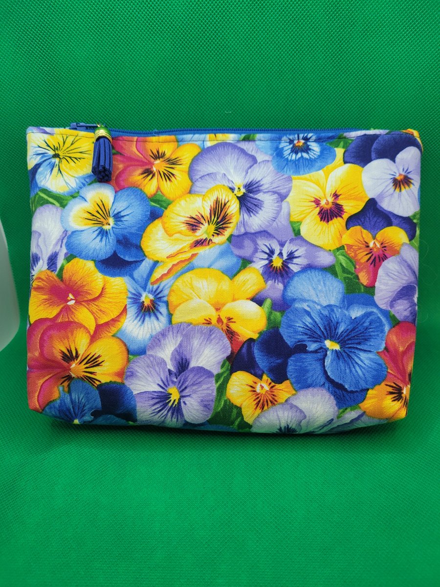 Make up, toiletries bag Pansies