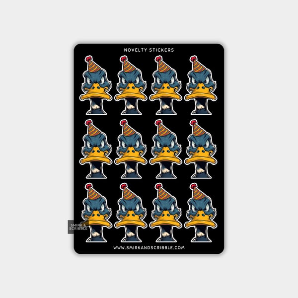 Funny Vinyl Sticker Sheet For Adults - Birthday Duck