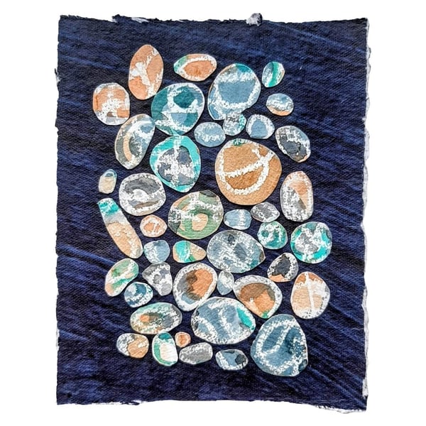 A Huddle of Pebbles Paper Collage - Folksy
