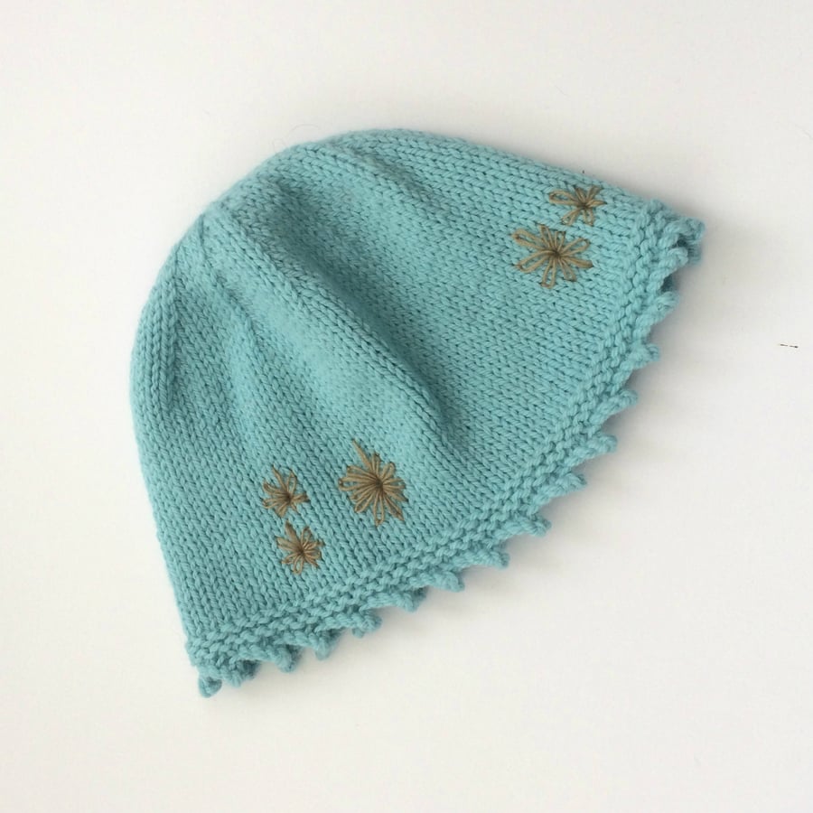 Blue feminine wool hat