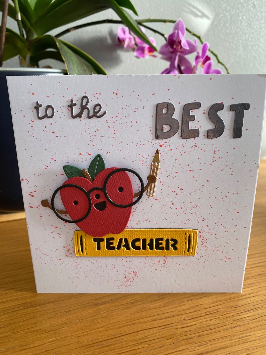 Handmade "To the Best Teacher" Card
