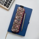 Elasticated pencil case for cover of book diary journal William Morris 