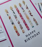 Custom Liberty Print Fabric Birthday Candle Card - CUSTOM order - Image 3