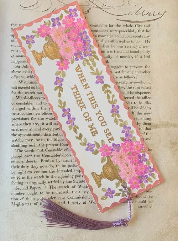 When This You See Think Of  Me Handmade Bookmark