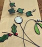 Stained Glass Christmas Flowers, Choice of Holly, Ivy, Mistletoe and Honesty  - Image 9