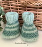 Baby Boy's Rompers & Matching Booties Set Hand Knitted  0-3 months size - Image 5
