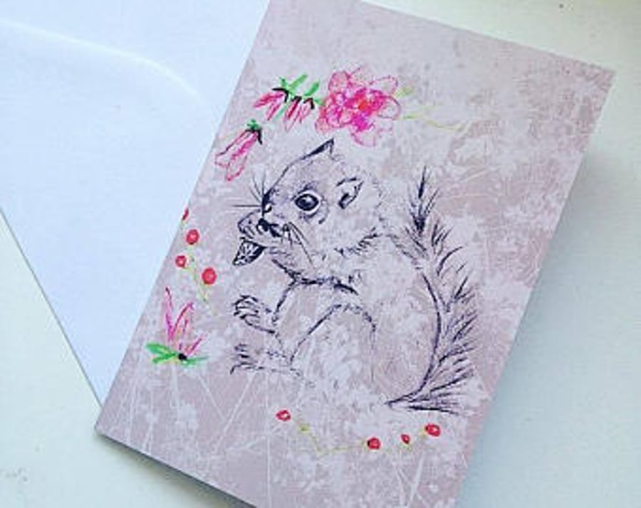 Blank Greetings Card- Nature - Squirrel- Card