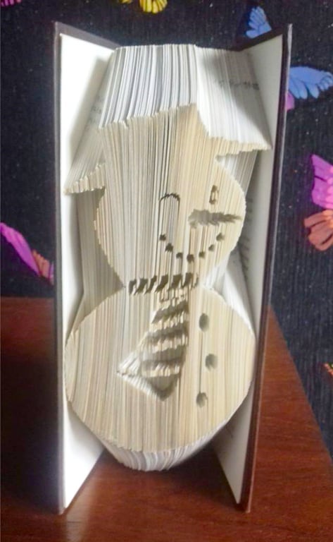 Winking Snowman COMBI Book Folding Pattern - EMAILED PDF PATTERN