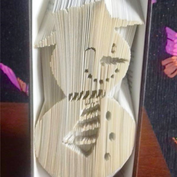 Winking Snowman COMBI Book Folding Pattern - EMAILED PDF PATTERN