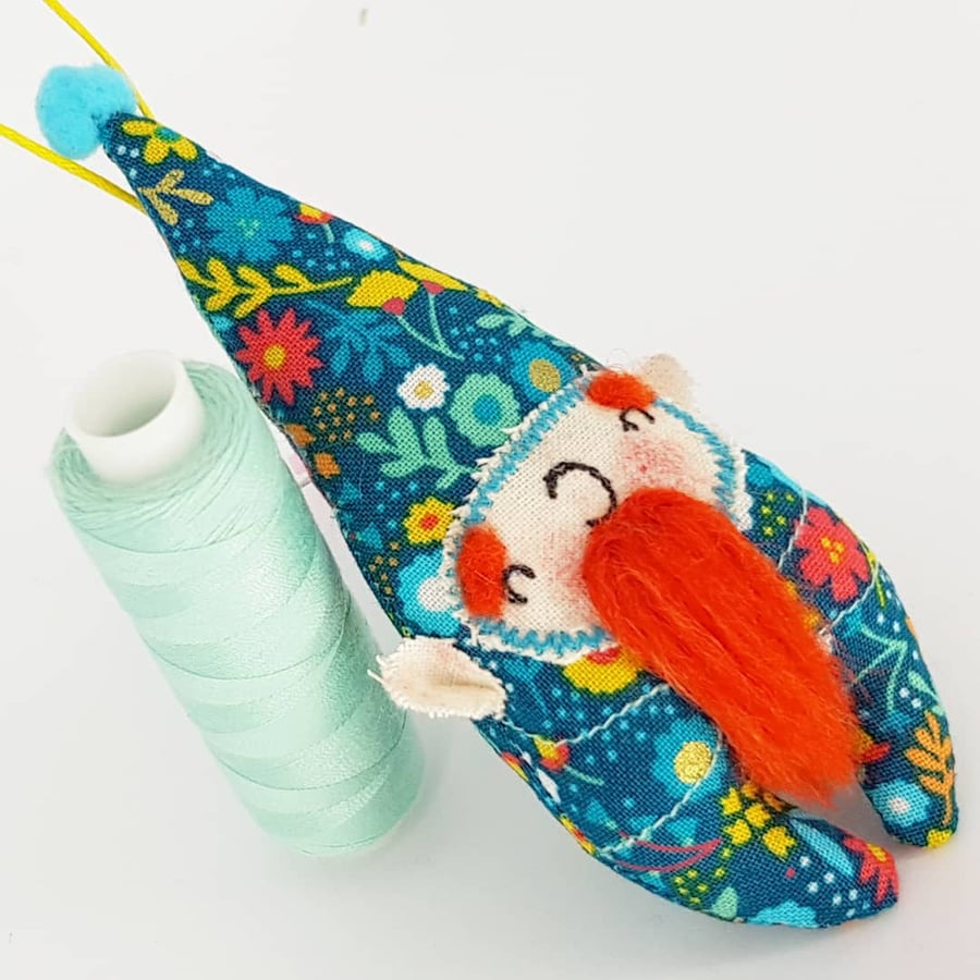 Spring Gnome in Folk Florals